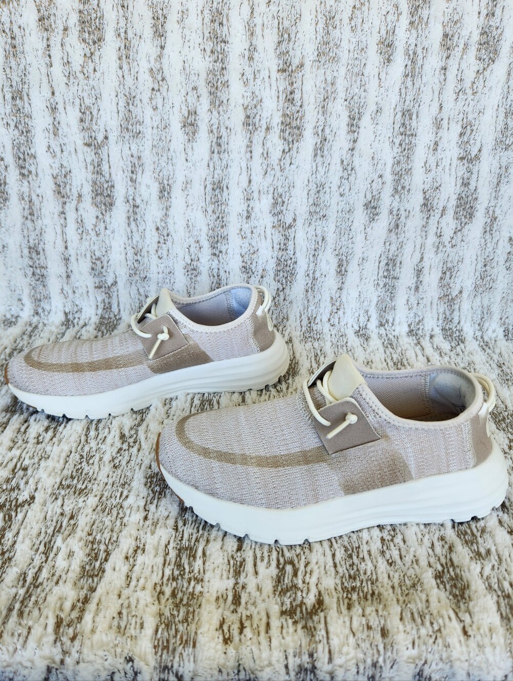 Hey Dude "Sirocco Neutral" Sneaker Tan Beige Mesh | Women's Size 7 - Picture 6 of 11